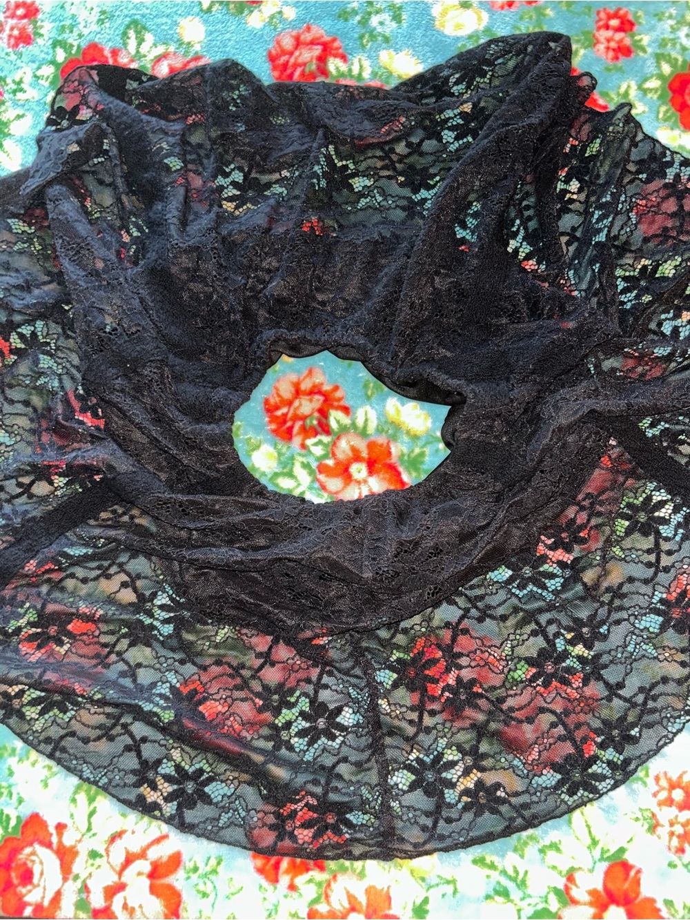 Black Lace No Boundaries Skater Skirt